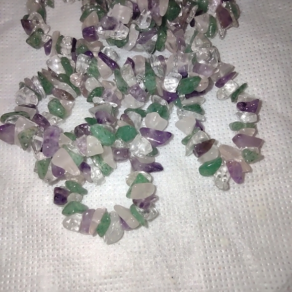 Vintage long Glass gem Stone necklace - Picture 1 of 9